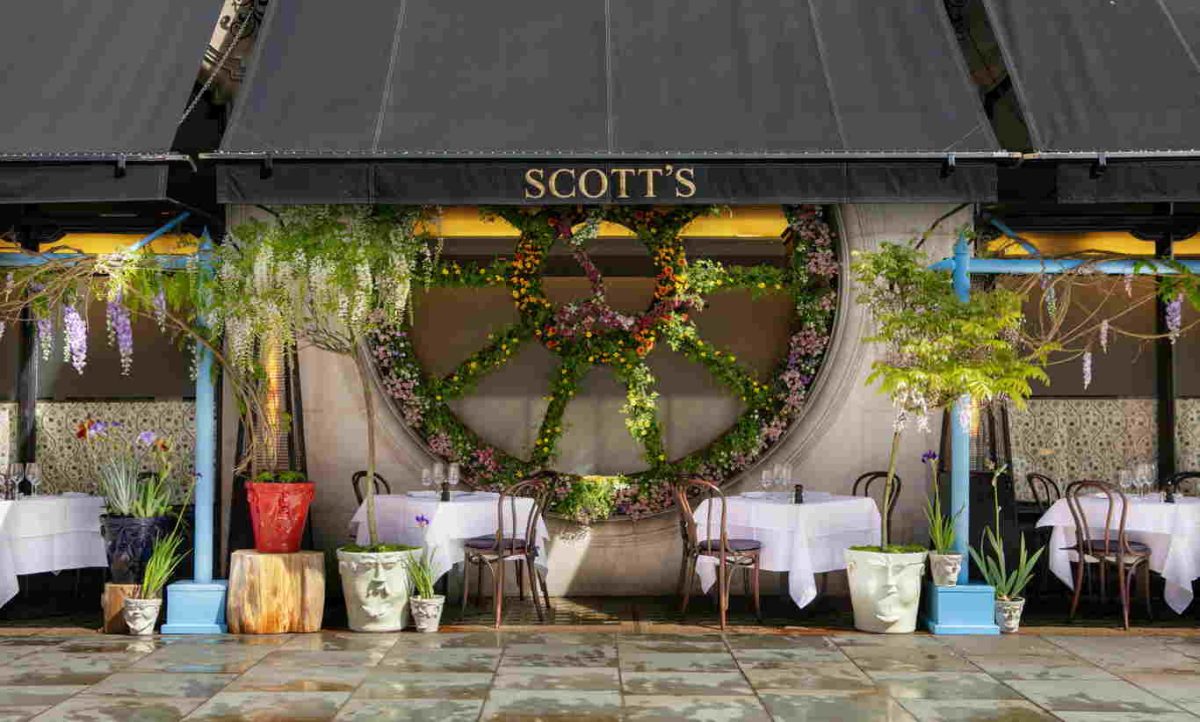 Christian Louboutin Designed The Floral Terrace At Scott’s In London And It’s Glorious