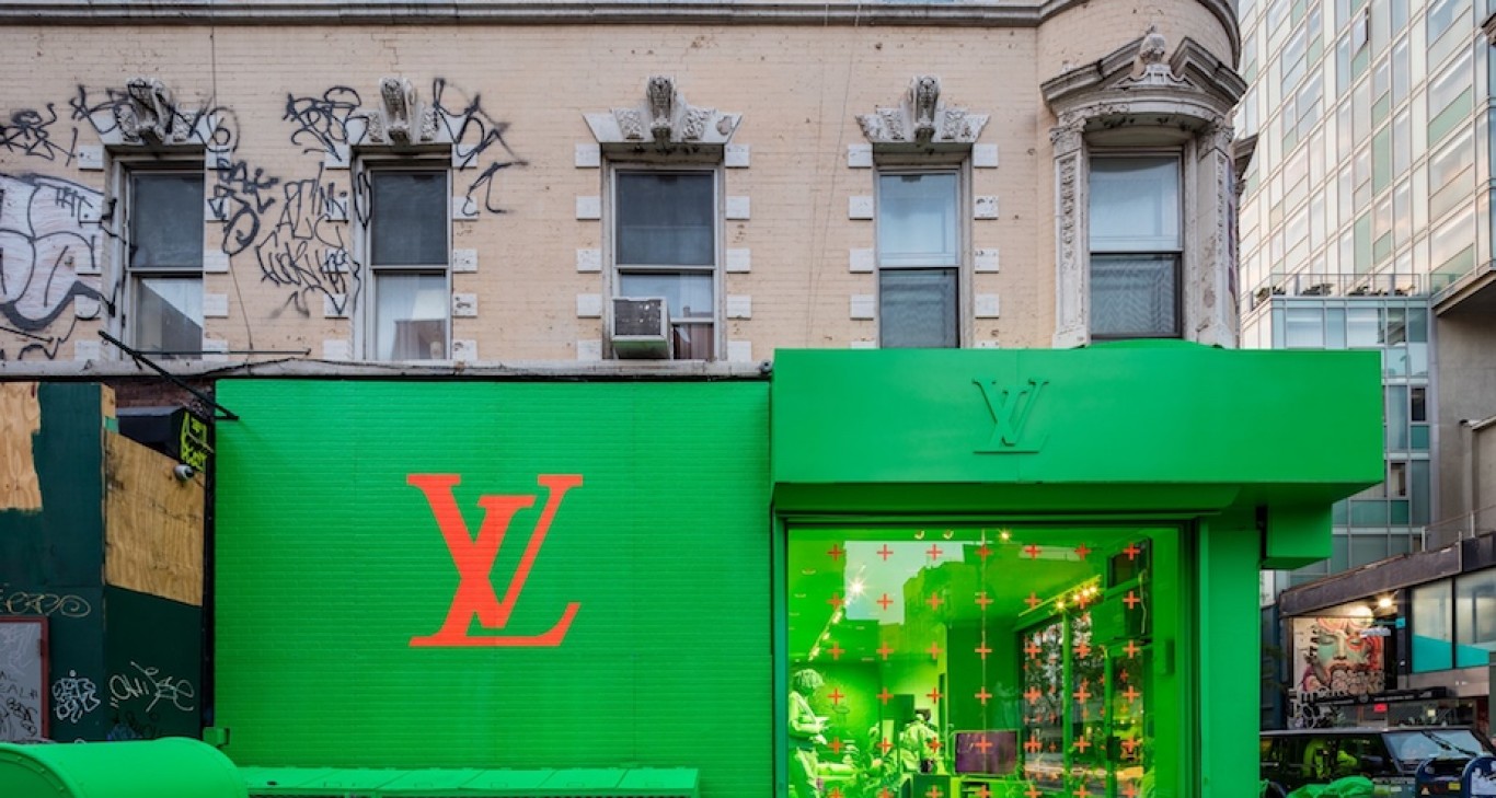 Lower East Side Louis Vuitton Store Receives A Midday Graffiti Tag