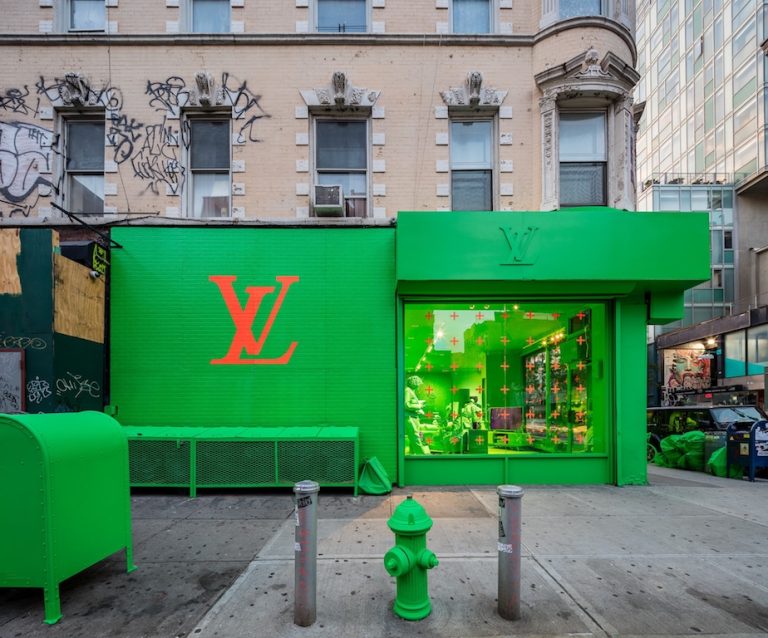 Louis Vuitton Opens Temporary Neon Green Pop-Up In New York’s LES With Virgil Abloh’s FW19 Collect...