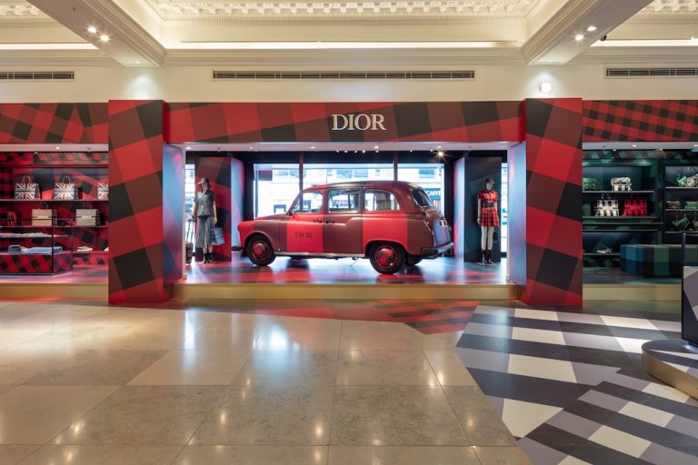 Dior Taxis & Double-Decker Buses Drive Around London To Celebrate Harrods Pop-Up Boutique