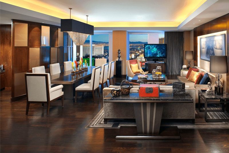 Waldorf Astoria Las Vegas Penthouse Dining and Living