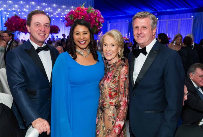 Joe Lacob, San Francisco Mayor London Breed, Charlotte Shultz, and Rick Welts.