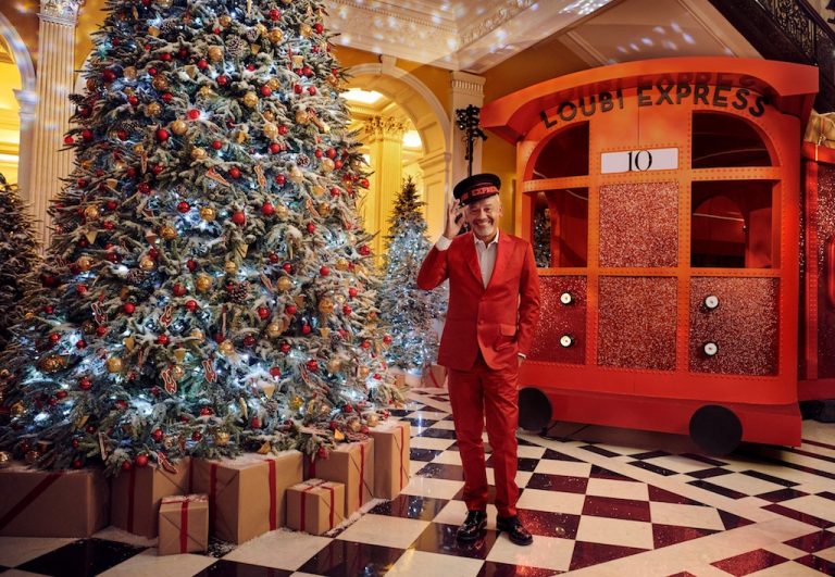 Claridge’s Unveils Christian Louboutin-Designed Christmas Tree & ‘Loubi Express’ Bar In...