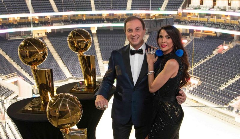 Joe and Nicole Lacob in Chase Center