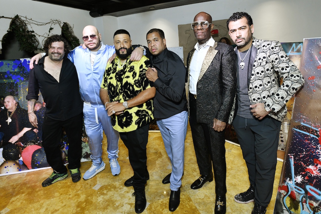 Domingo Zapata, Fat Joe, DJ Khaled, Johnny Nunez, Dapper Dan and guest SHOP.COM & Haute Living Celebrate The Release Of "Family Ties", Fat Joe's Newest & Last Album At The Ridinger Estate In Miami Beach, Florida