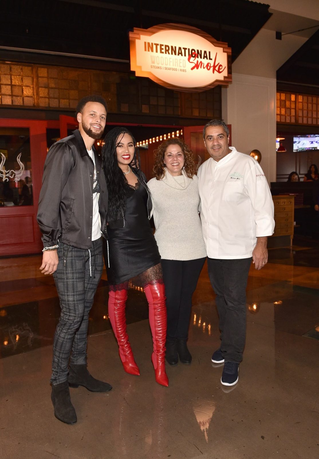 Stephen and Ayesha Curry with Diane and Michael Mina at International Smoke at MGM Grand