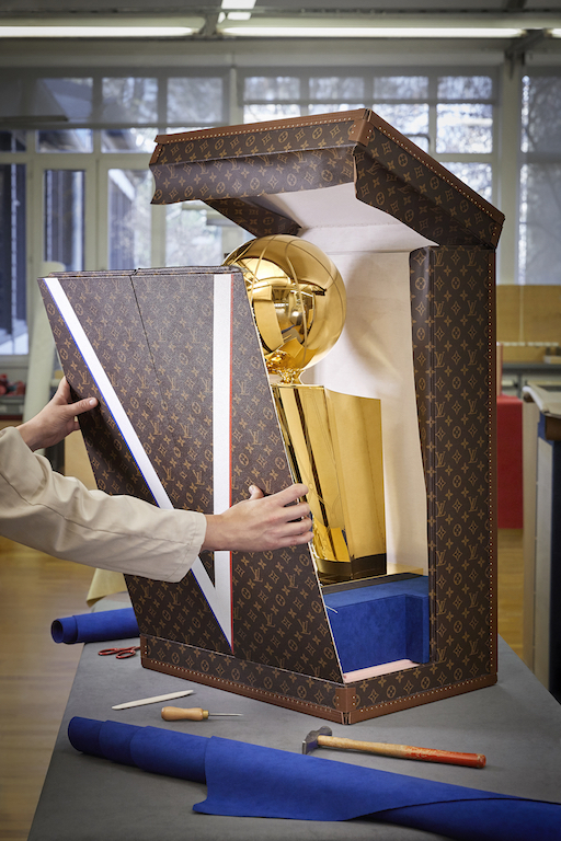Louis Vuitton x NBA premiers capsule collection and trophy case