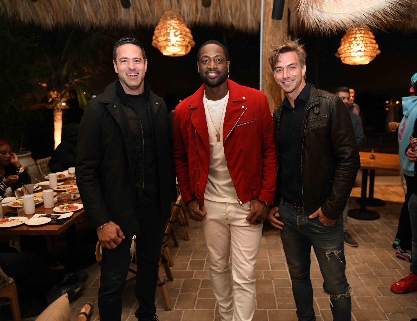 Dwyane Wade, Mio Danilovic, Marko Gojanovic at Joia Beach - PHOTO CREDIT - BOB METELUS[1]