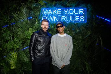 David Beckham and Pharrell Williams at the Haig Club House Party hosted at Swan to celebrate the launch of HAIG CLUB Scotch Whisky in Miami (James Ward Taylor)