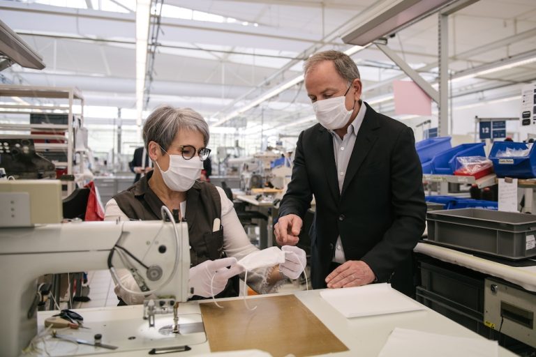 Louis Vuitton Repurposes Multiple Workshops In France Where Volunteer Artisans Are Making Non-Surgical Face Ma...