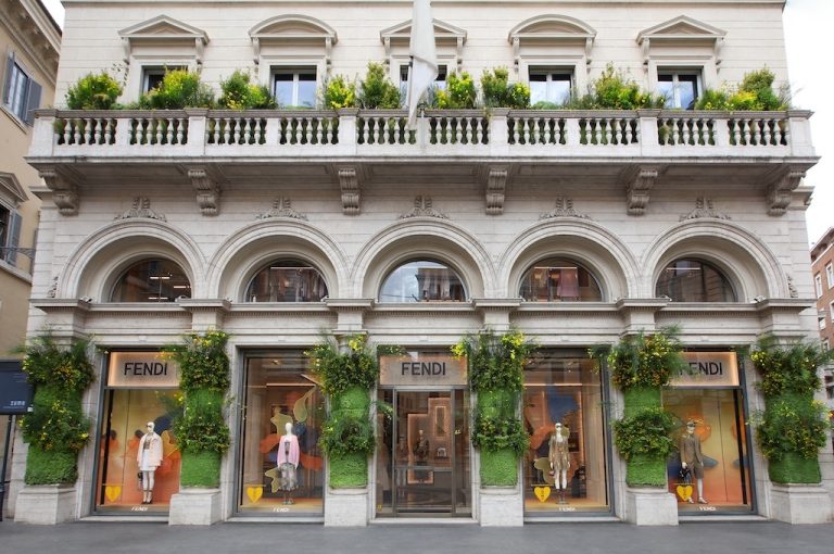 Palazzo FENDI Boutique Reopens In Italy With Karl Lagerfeld Display Windows