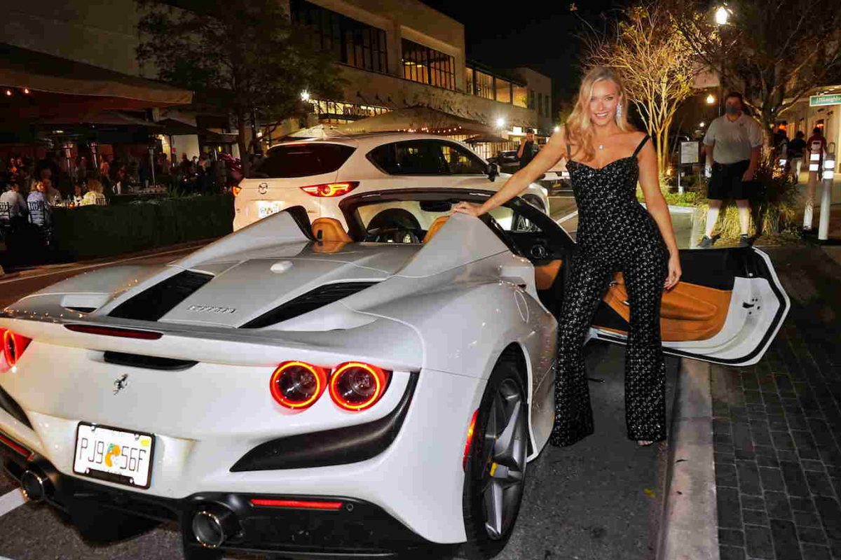 Camille Kostek Wears A $40K Super Bowl Lucky Charm For BF Rob Gronkowski At Her Haute Living Cover Party
