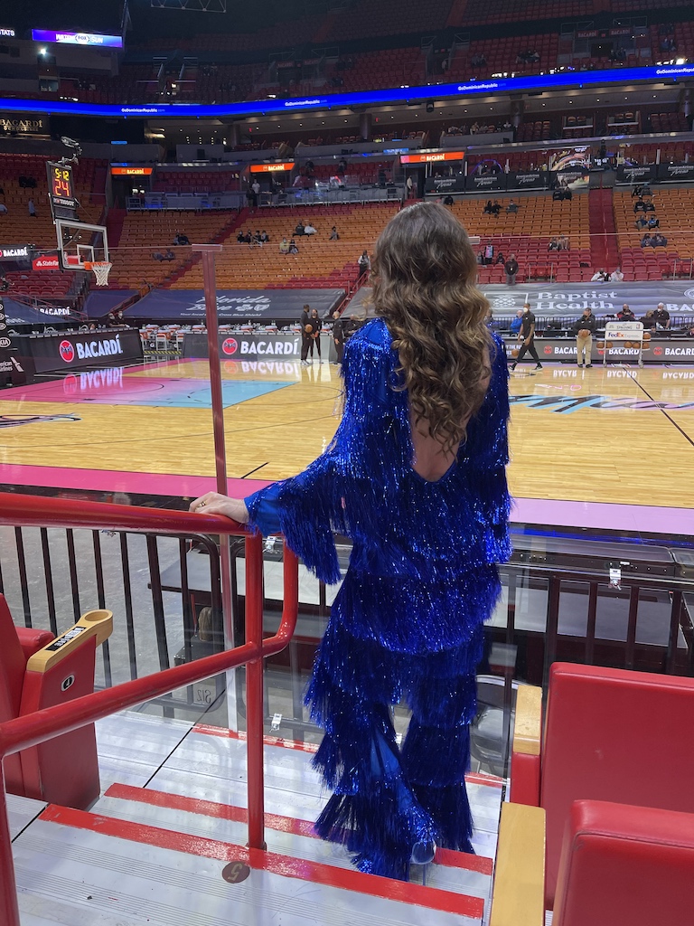 Who is the woman sitting courtside with Heat dress? How opera singer Radmila  Lolly became Miami's stylish fan