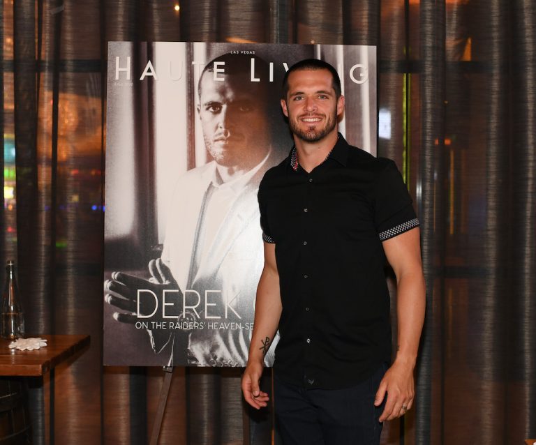 Haute Living Celebrates Las Vegas Raiders Quarterback Derek Carr At Hearthstone Kitchen And Cellar