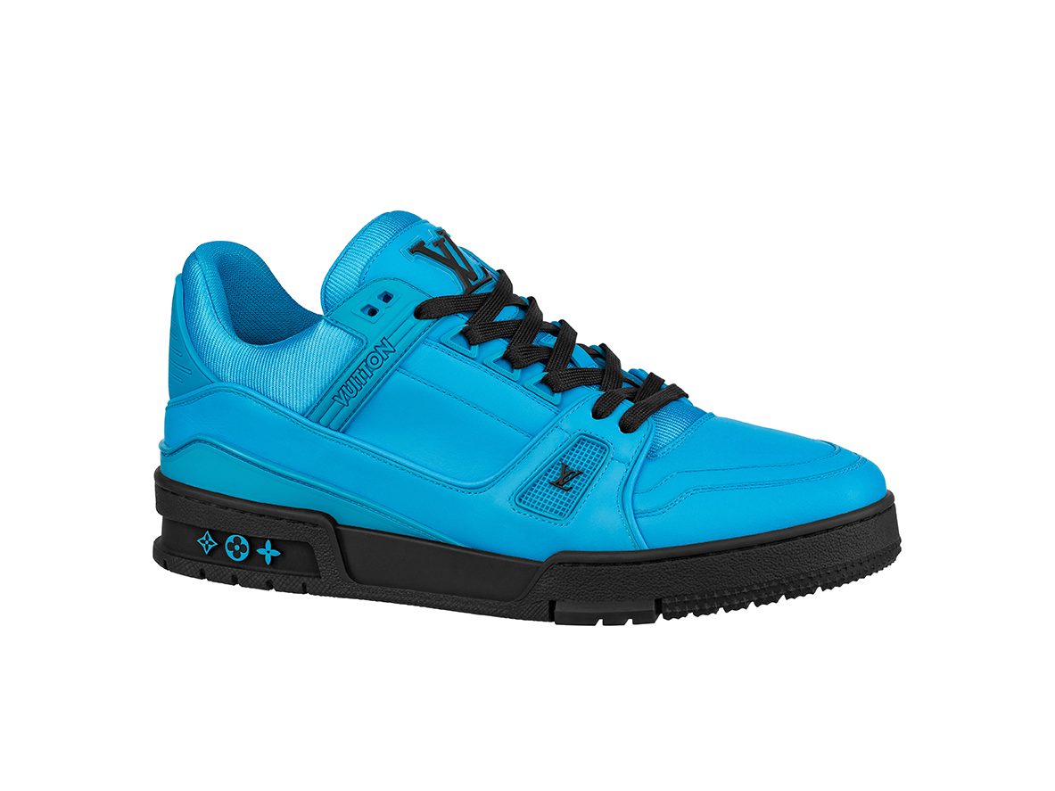 Louis Vuitton Blue LV Trainer Sneaker Size 11 US 12.5 Virgil Abloh Rainbow  Shoe