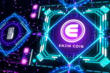 Enjin,Coin,Cryptocurrency,Sign.,Rising,Enjin,Coin,Concept,Illustration.