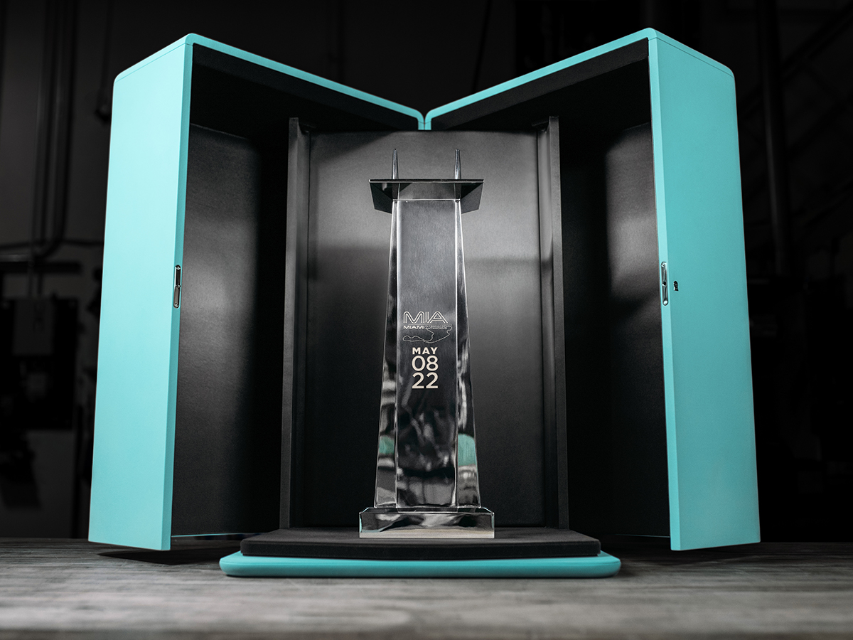 An Exclusive Look At Tiffany & Co.’s Trophy For The Winner Of The Inaugural Formula 1 Miami Grand Prix