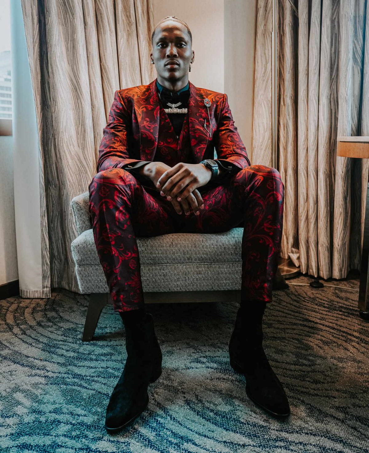 2022 No. 6 Overall Draft Pick Bennedict Mathurin Dishes On His Slick Draft Night Style — Including Custom-Made...