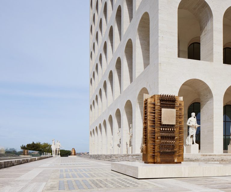 The Art Of Fashion: Fendi Unveils Arnaldo Pomodoro Exhibition At Their Headquarters in Rome