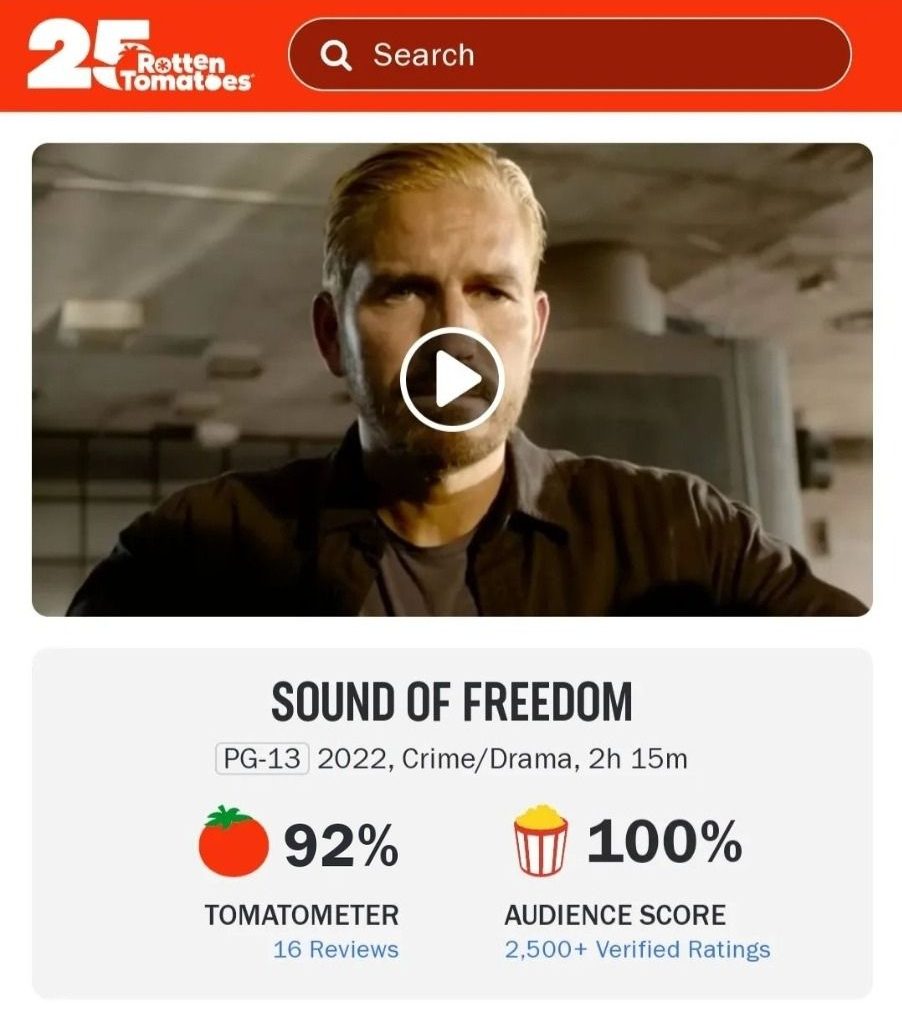 Sound of Freedom tem aprovação impressionante do público no Rotten