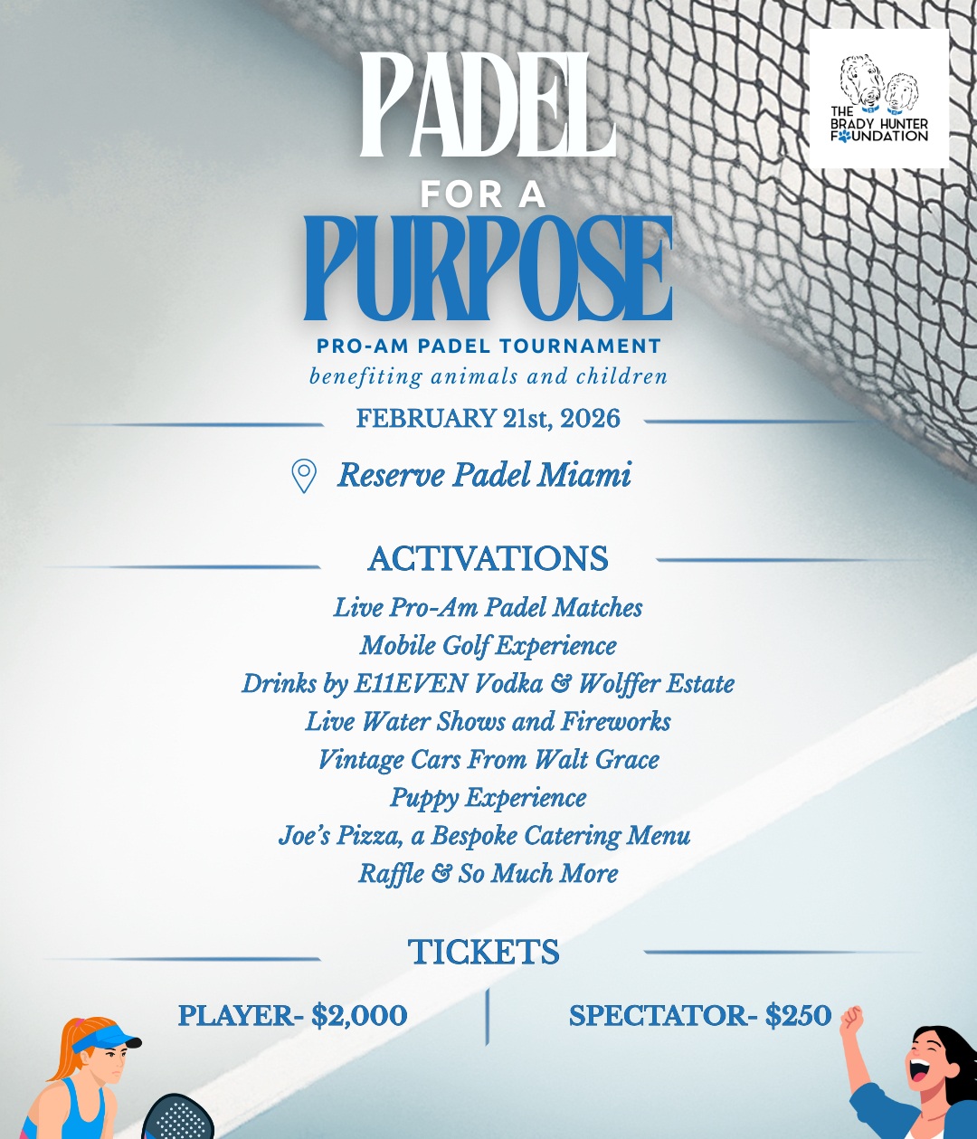 Padel for a Purpose: A Charity Padel Event Benefiting the Brady Hunter Foundation