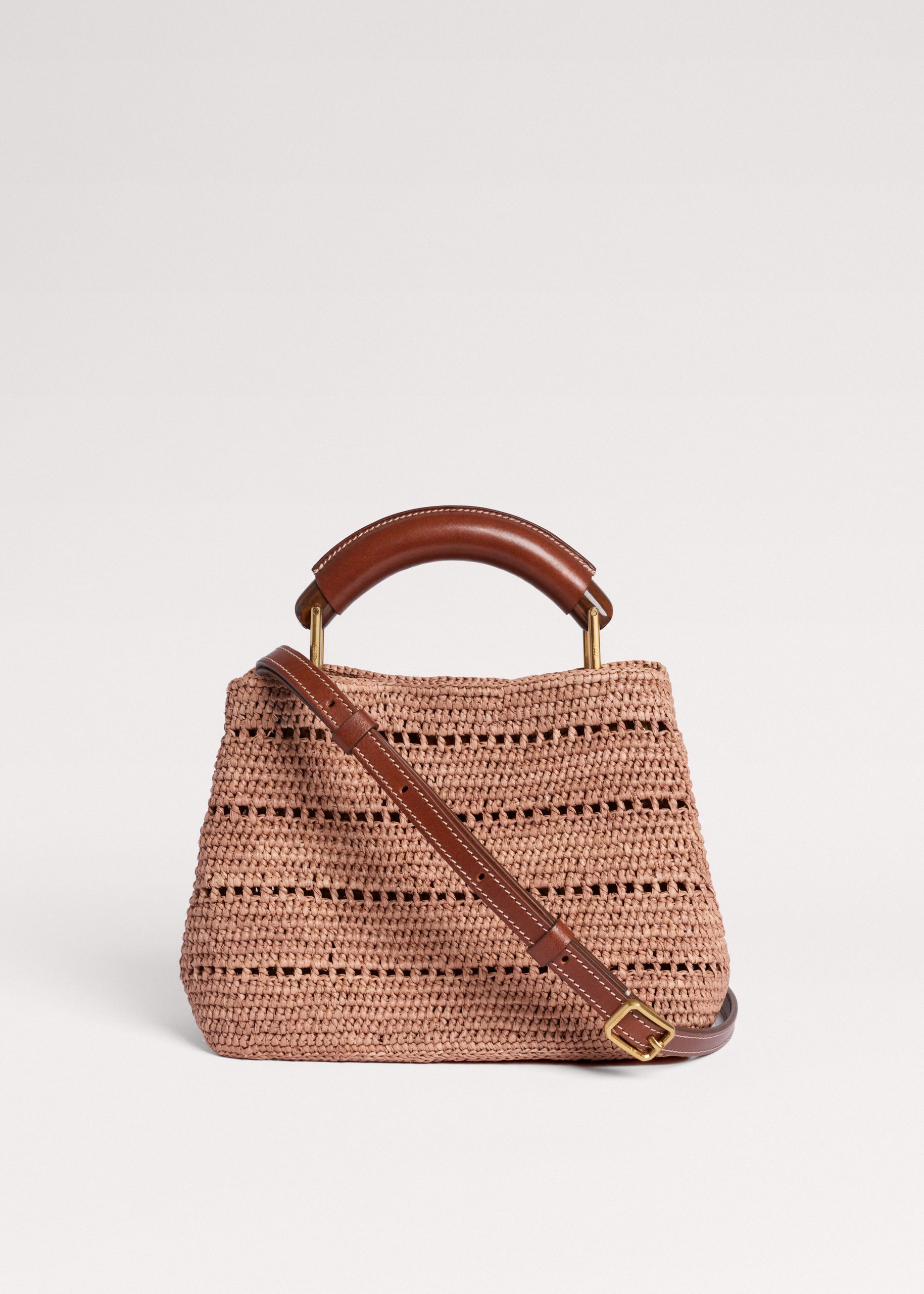 ME+EM Atlanta Buckhead Village woven raffia tote leather handle summer accessories
