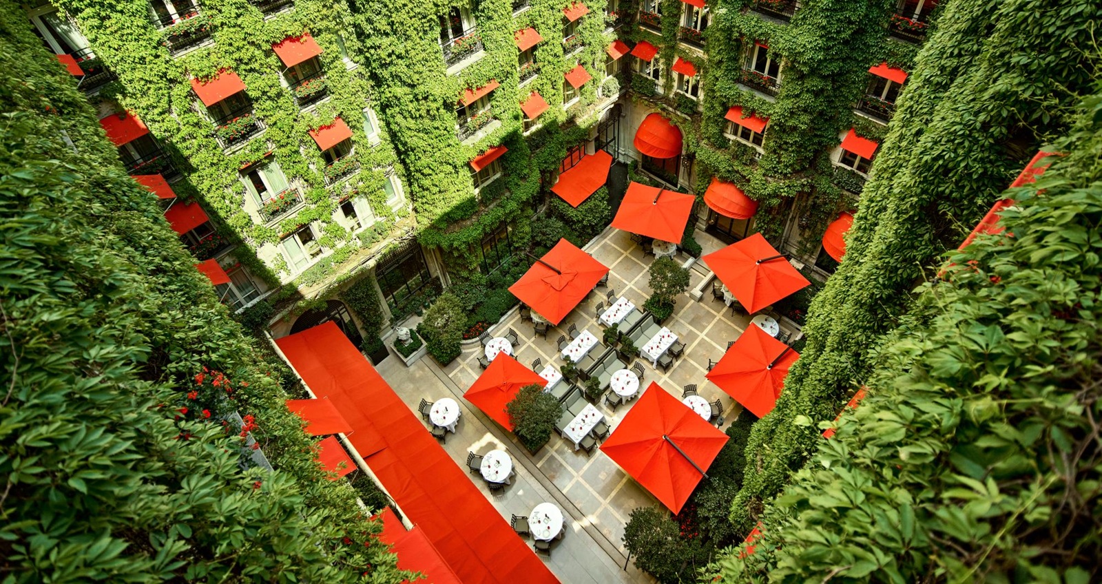 Hotel Plaza Athenee La Cour Jardin restaurant view - A Stay at Hôtel Plaza Athénée: Why Paris’ Fashion Icon Still Defines Luxury