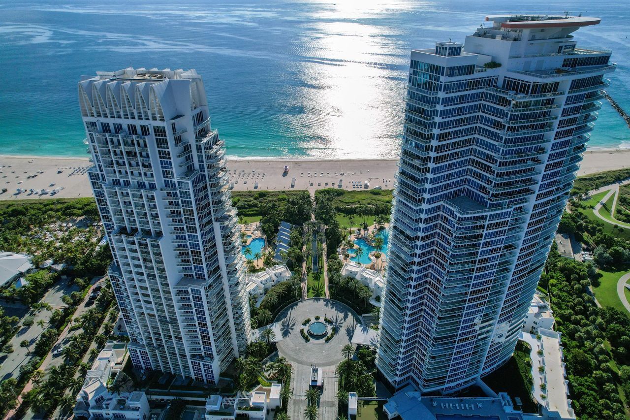 Rooftop lap pool at Continuum Miami Beach overlooking Fisher Island