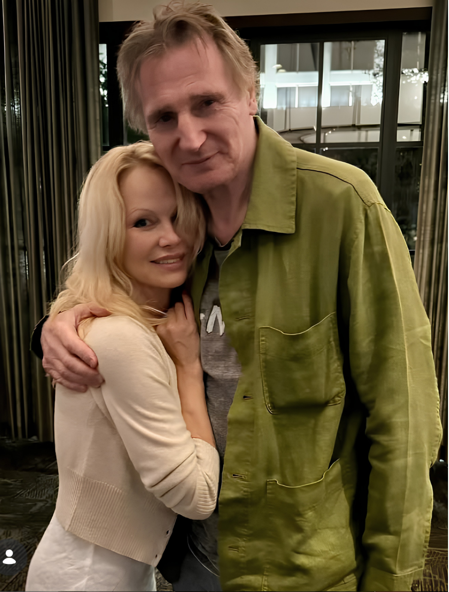 Pamela Anderson and Liam Neilson at Chops in August 2026