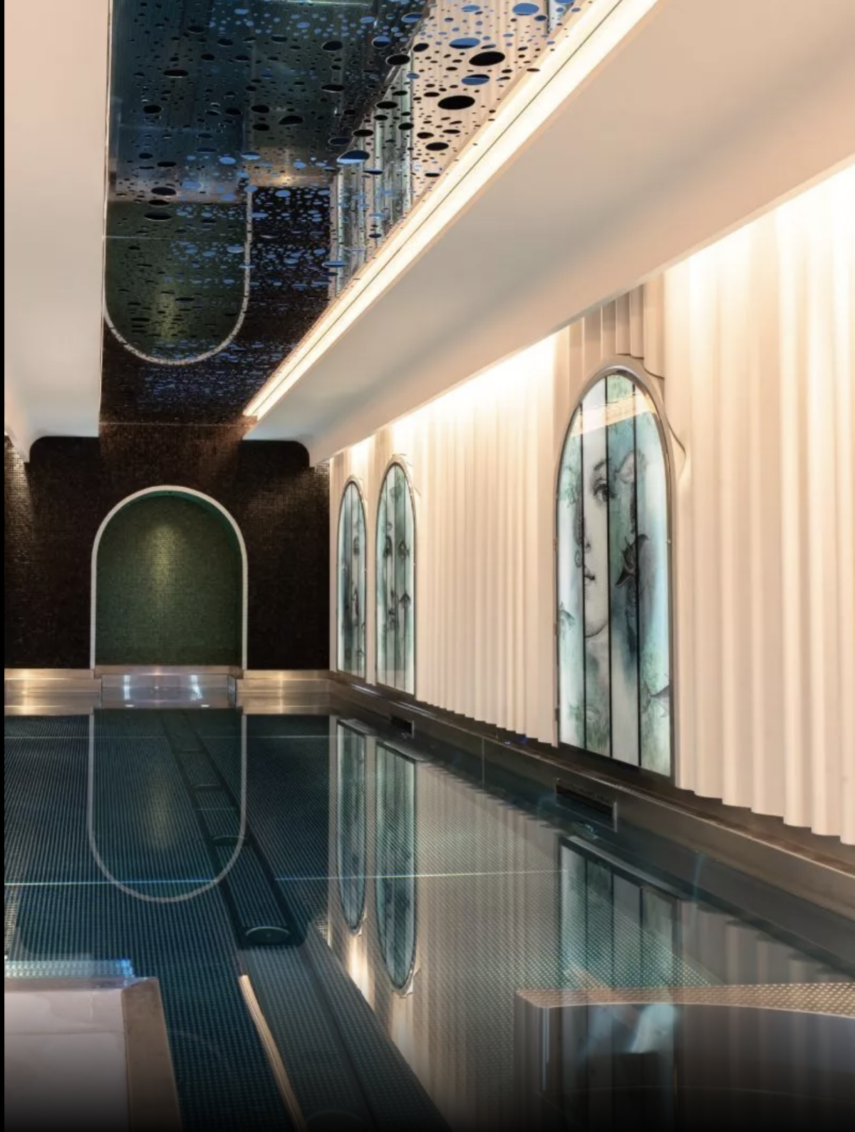 N Le Spa at Le Negresco with an indoor pool and stained-glass windows