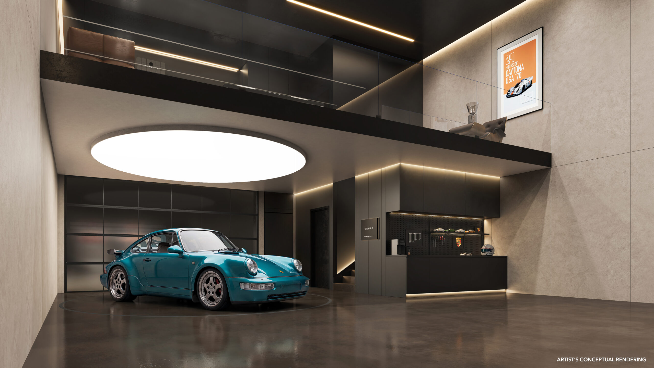 Automotive Studio Interior View Porsche Design Concours - Inside Porsche Design Concours: The Private Car Club Coming to West Palm Beach in 2028