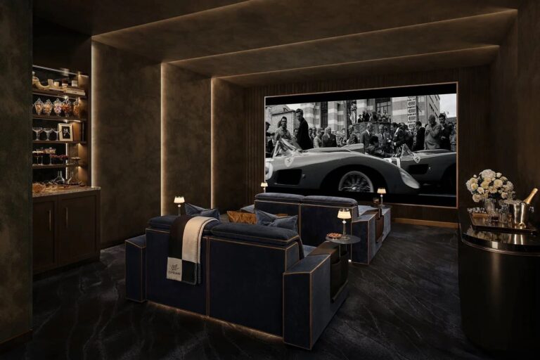 The Torcello penthouse private screening room rendering, Cipriani Residences Miami