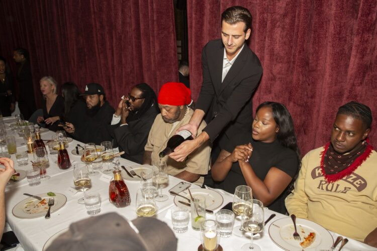 Candlelit dinner at Verde New York with Louis XIII and Champagne Telmont on the table