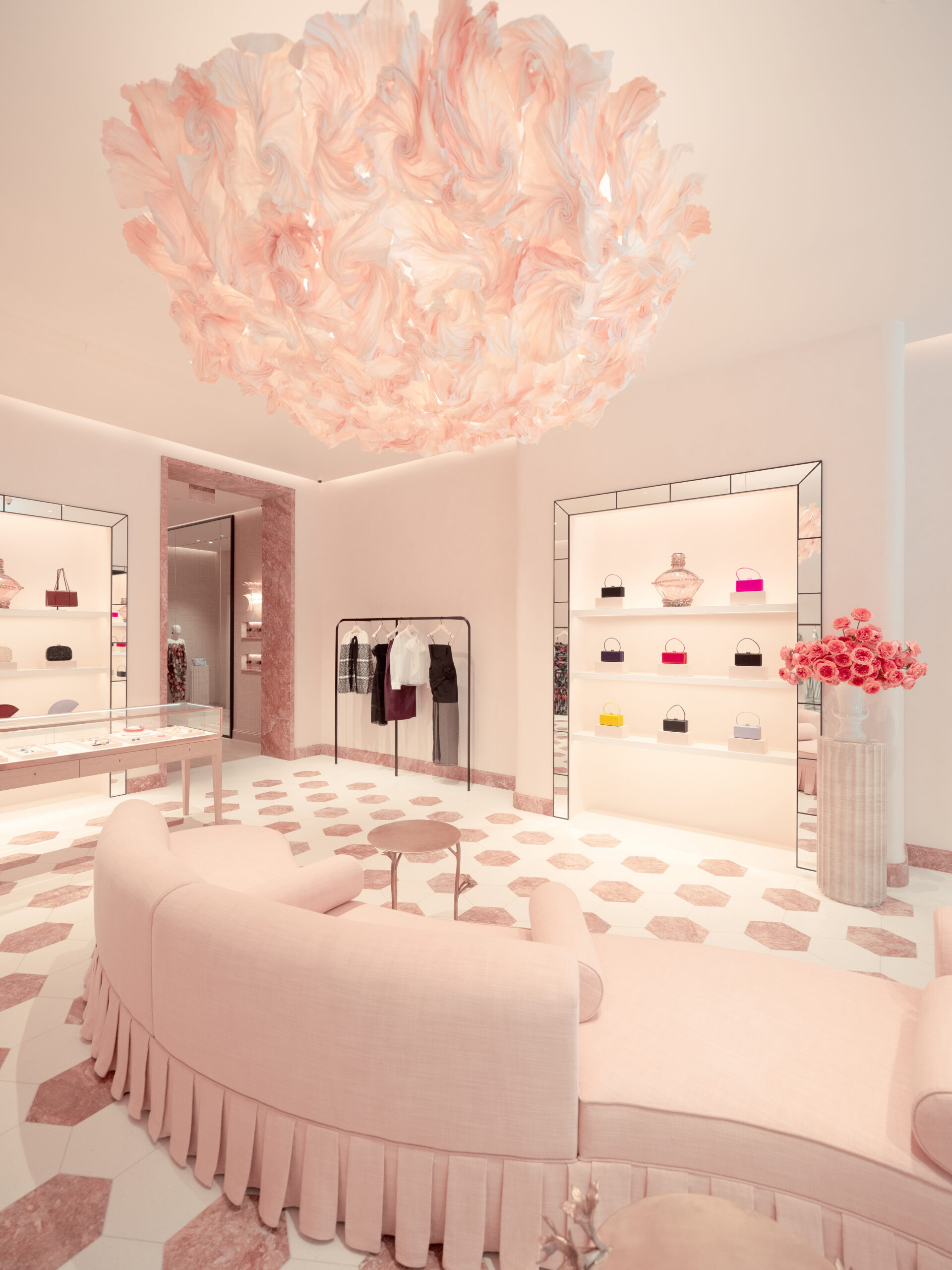 Inside Carolina Herrera’s New Miami Design District Boutique Complete With Pink Travertine Floors & Bespoke Art (photo 4)