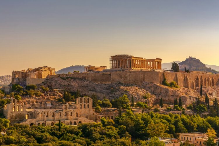 The Acropolis of Athens at golden hour