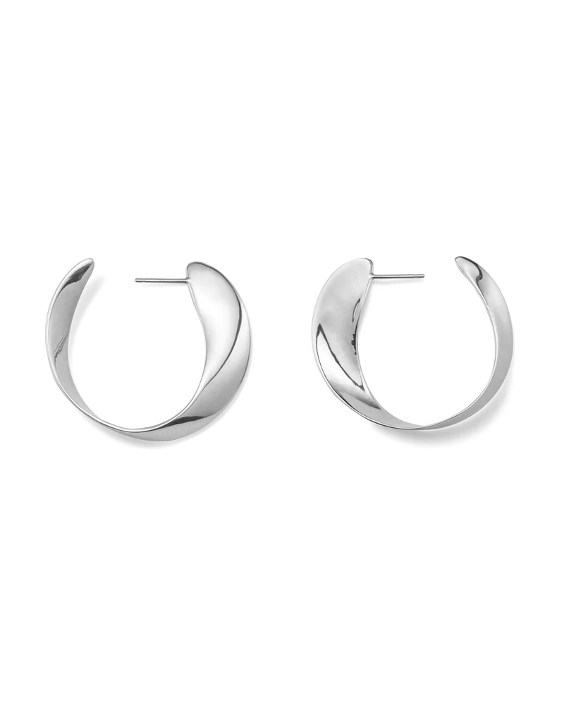 Agmes Daphne twisted flat hoop earrings in sterling silver