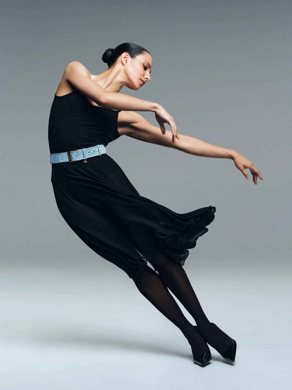 Francesca Hayward in AMAFFI Belts Moonstone with Swarovski crystals
