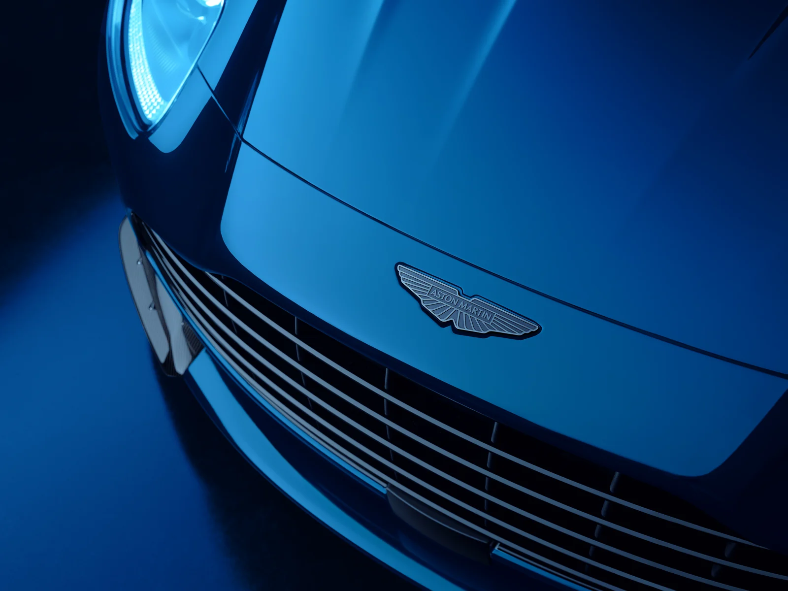2026 Aston Martin DB12 S Coupe grille and Aston Martin wings badge detail