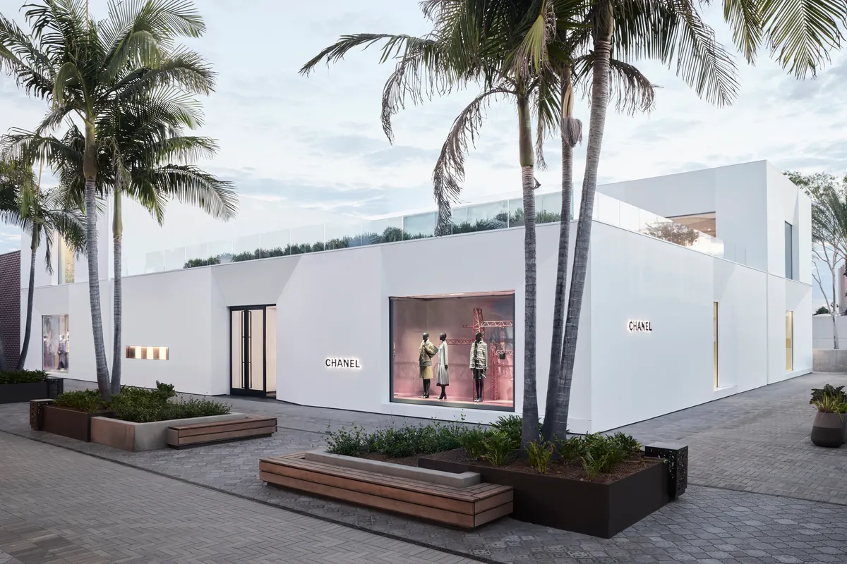 Exterior of the Peter Marino-designed Chanel San Diego boutique at Westfield UTC