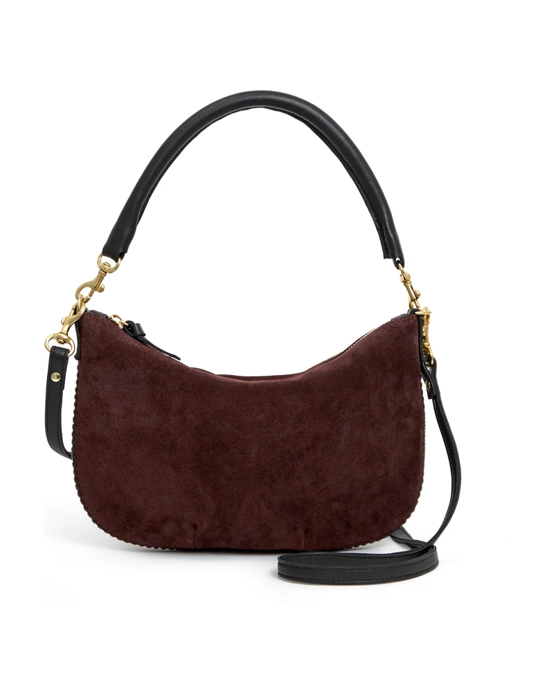 Clare V. Petit Moyen mini messenger bag in truffle suede