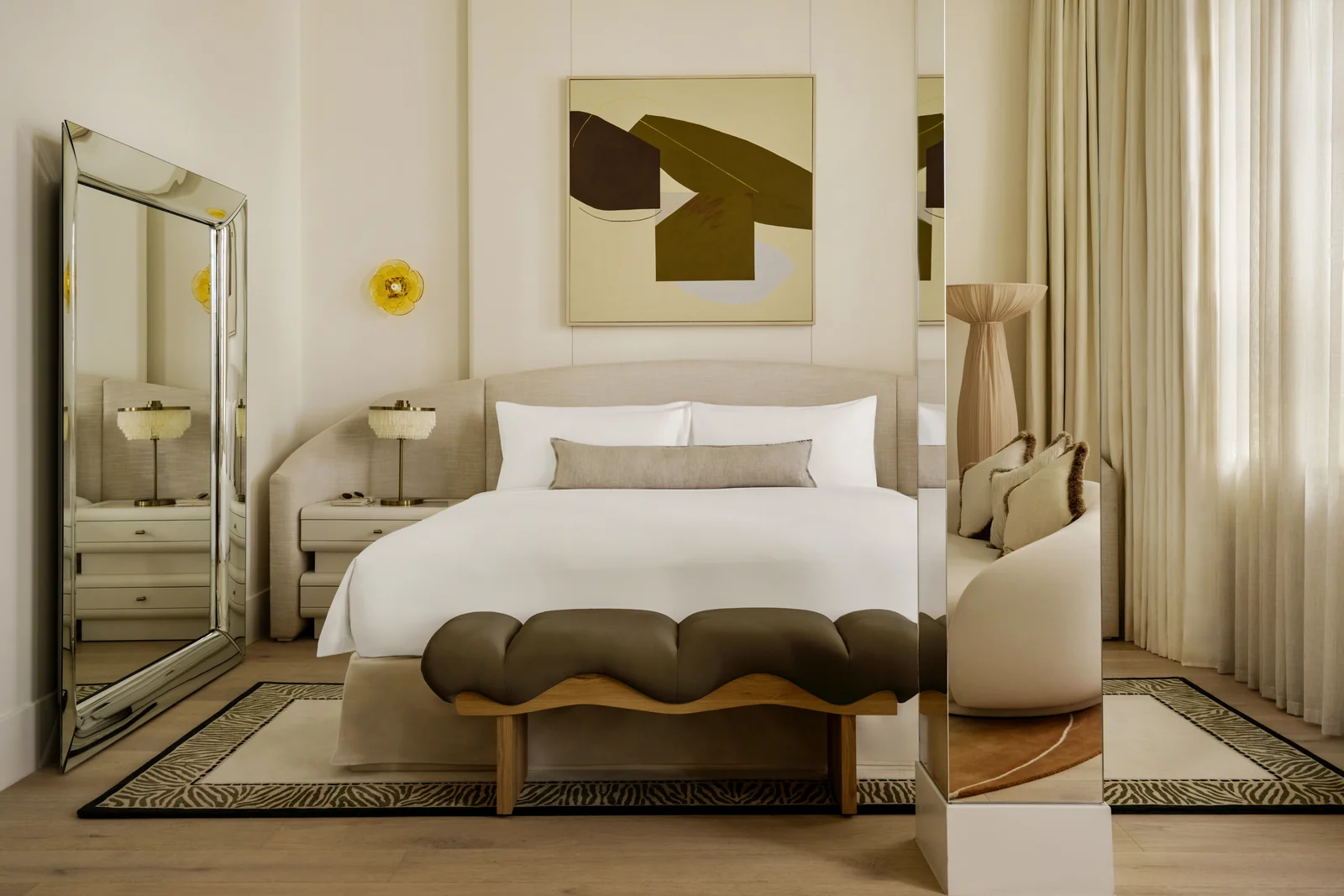 Delano London bedroom suite with walk-in wardrobe details