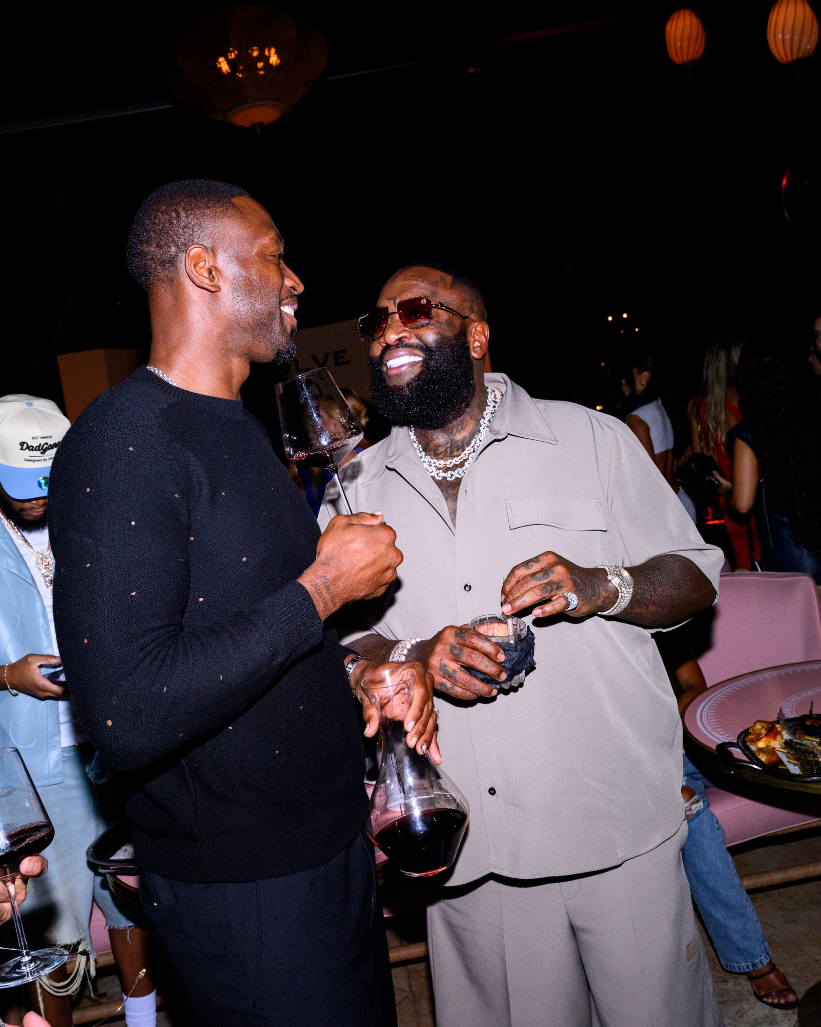 Dwyane Wade and Rick Ross at the REVOLVE dinner at Casadonna in Miami