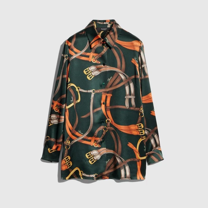 GucciCore printed silk satin shirt by Gucci