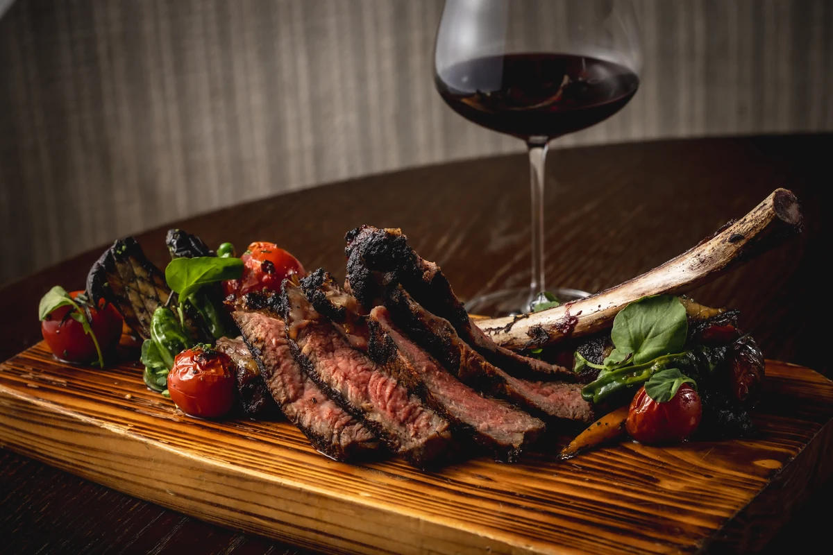 Guest House 20oz 40-day dry-aged bone-in ribeye, from the group behind Guest House Aspen
