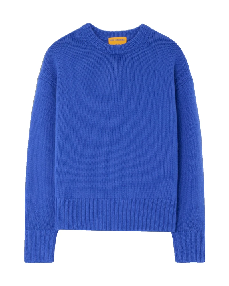 Guest in Residence Cozy Crew cashmere sweater in Reservoir blue