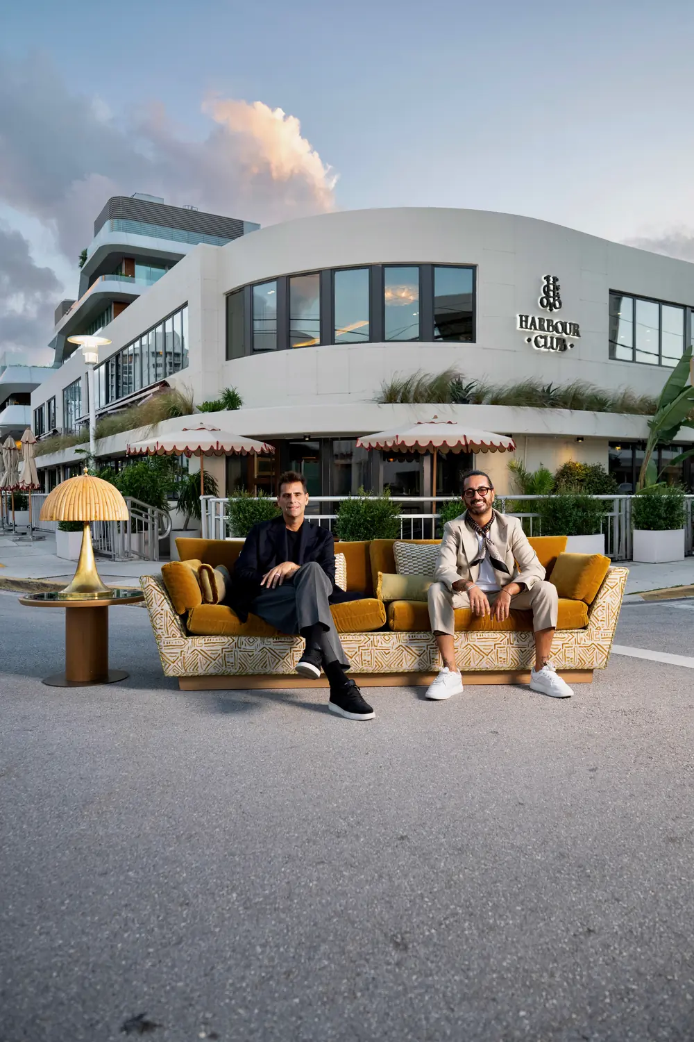 Harbour Club owners Luis Simoes and Frankie Santos outside the Sunset Harbour club