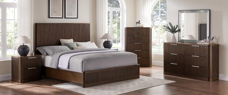 Hernest bedroom furniture with fluted storage pieces