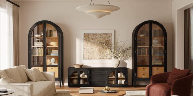Hernest Valborg Collection cabinets with antique arch gate design