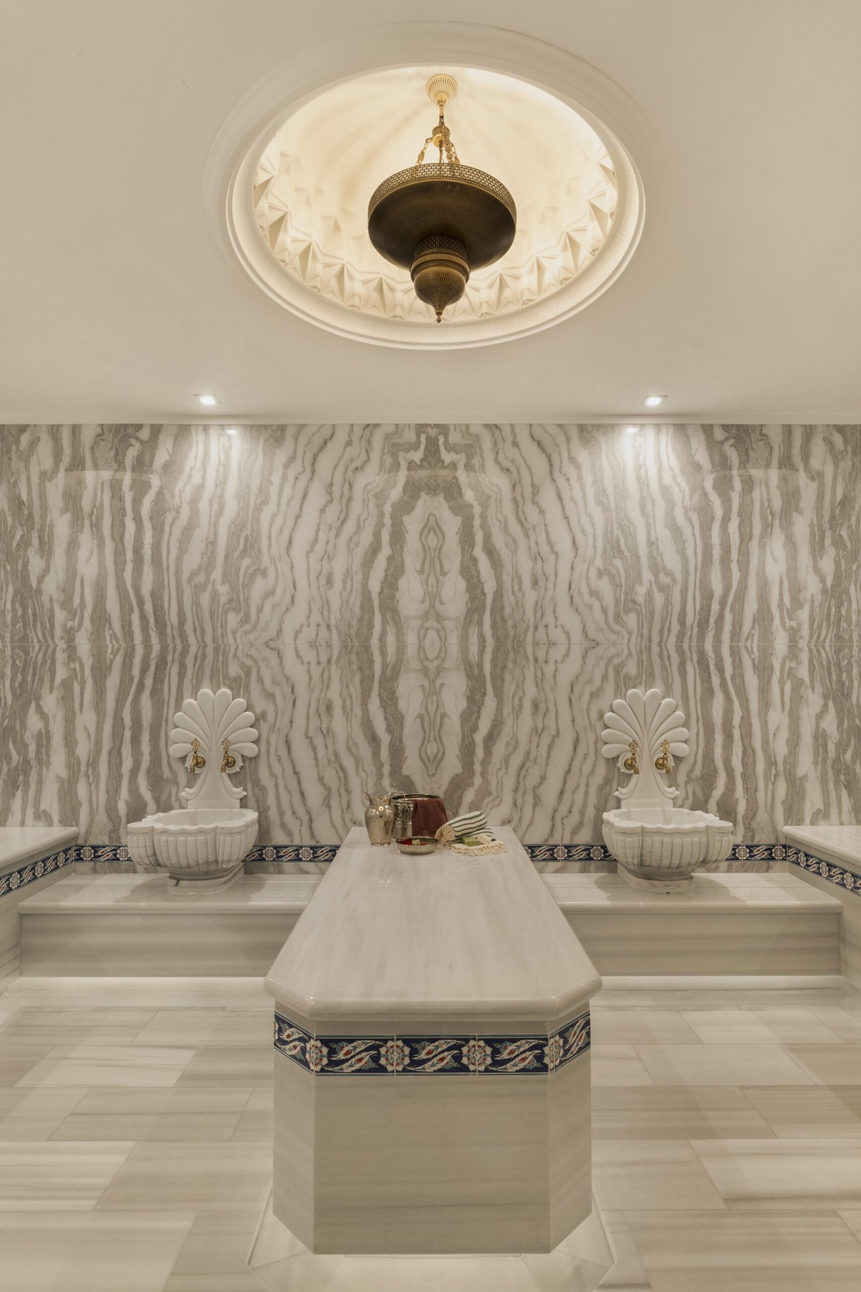 A marble hammam with a central slab at Hürrem Hammam