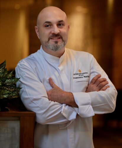 InterContinental Miami Executive Chef Francesco Martini in his chef’s whites